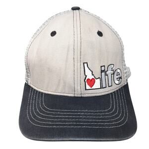 Idaho Life Snapback Trucker Hat Gray OS Adjustable Mesh Back Arcadian Outfitters